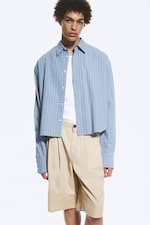 Dusty Blue - Checked - Ruimvallend katoenen overhemd - 0