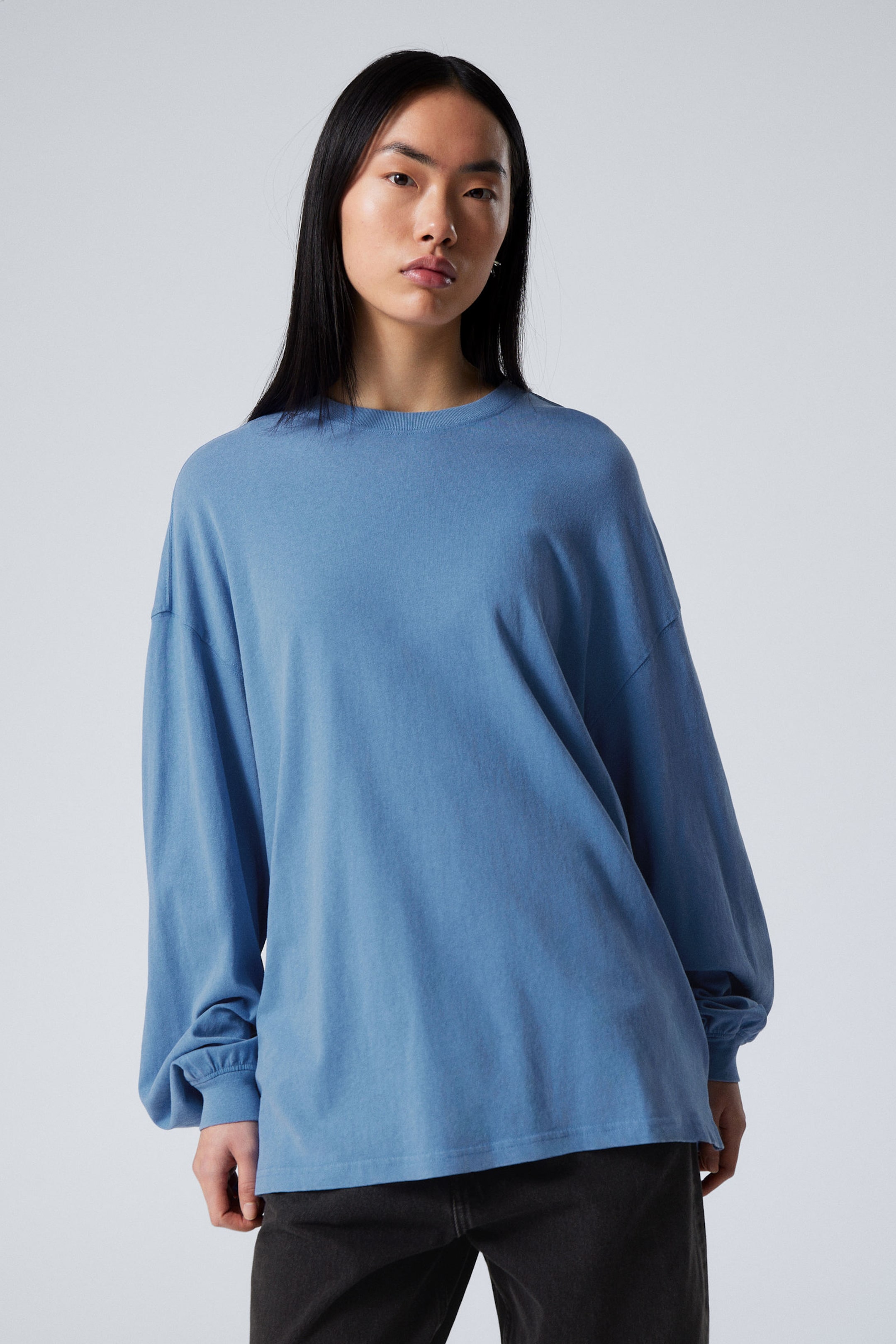 #6176A3 - Long-Sleeved Oversized T-shirt - 1