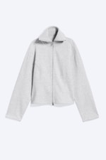 Grey Melange - Fitted Zip Sweatshirt - 4