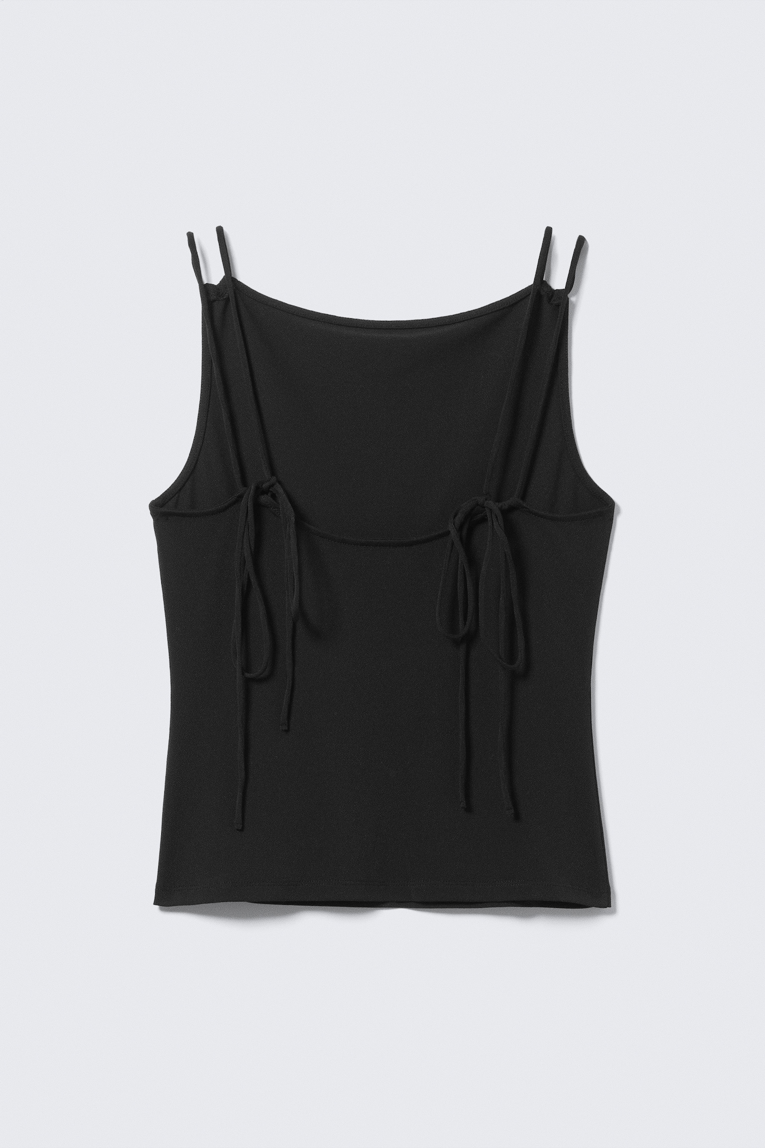 Jersey-Tanktop mit Riemchen und U-Boot-Ausschnitt - Schwarz/Hellgrün/Dunkelbraun - 7
