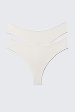 Helles Maulwurfsgrau - 2er-Pack Brazilian Slips mit mittlerer Bundhöhe - 0