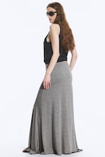 Dusty Grey Melange - Mid Waist Maxi-kjol - 1