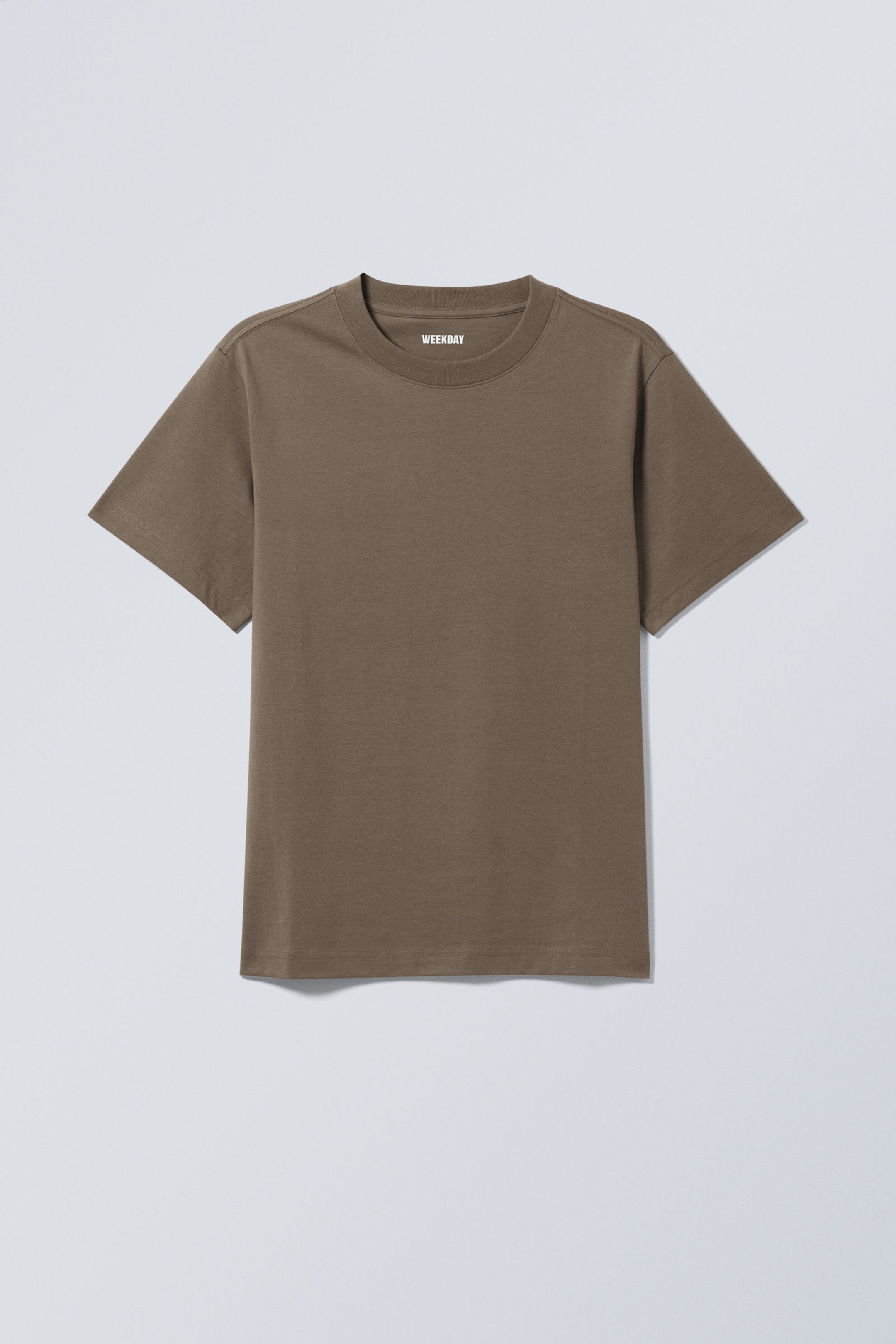 Donkertaupe - Zwaar boxy T-shirt met rechte pasvorm - 0