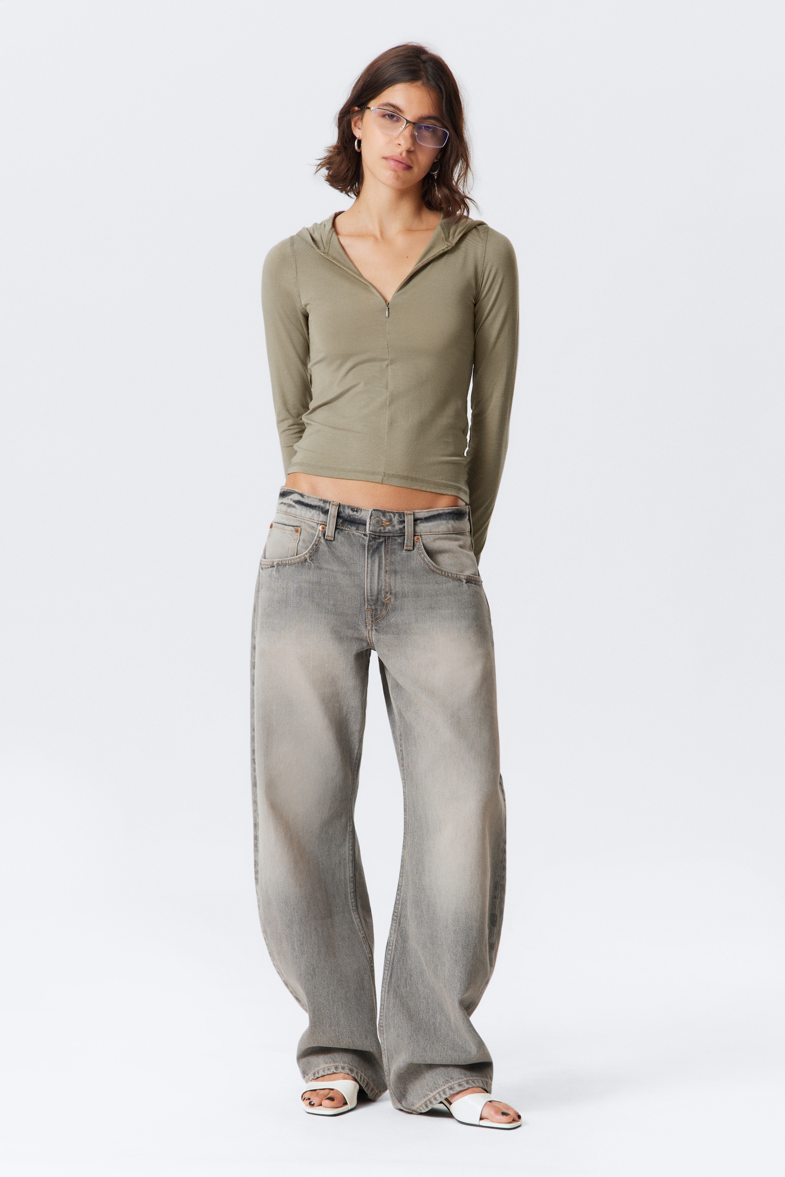 Bluza z kapturem Slim Fit z lyocellu - Light Mole/Czarny - 4