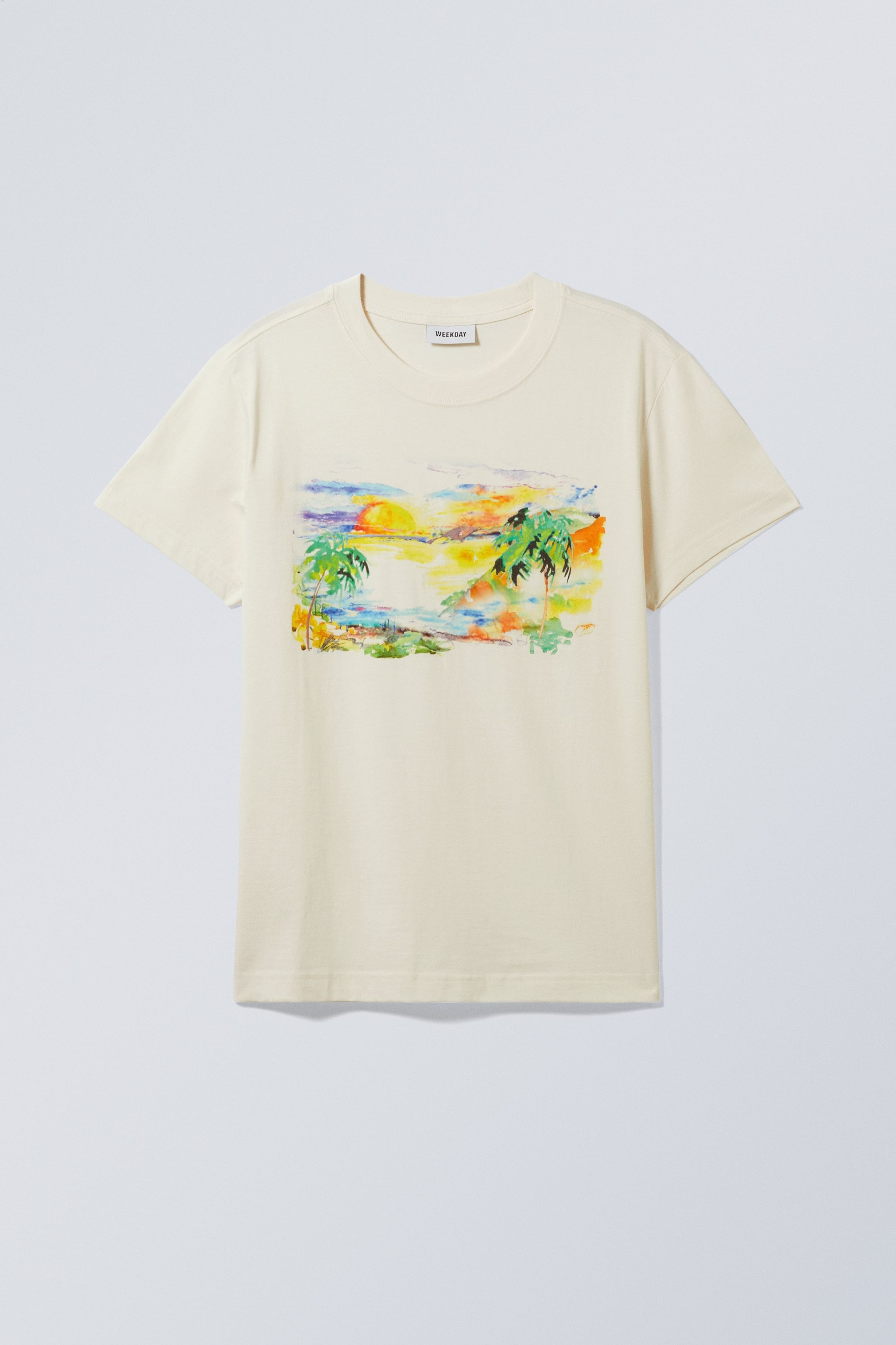 Tropical Summer - Relaxed Graphic Printed Tee - 0