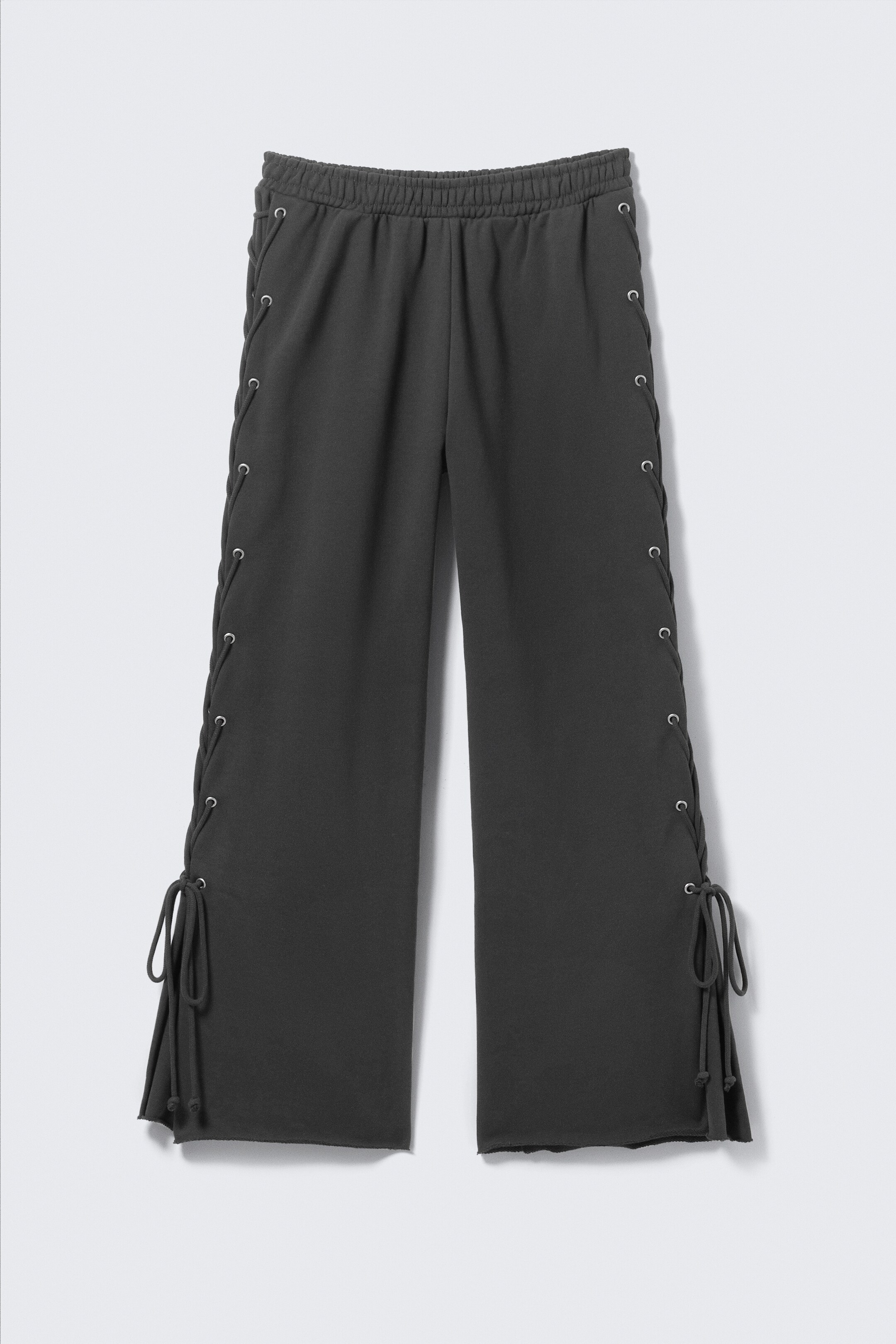 Grotere afbeelding bekijken: Wijde katoenen joggingbroek met veters - Donkergrijs - DAMES | H&M NL 6