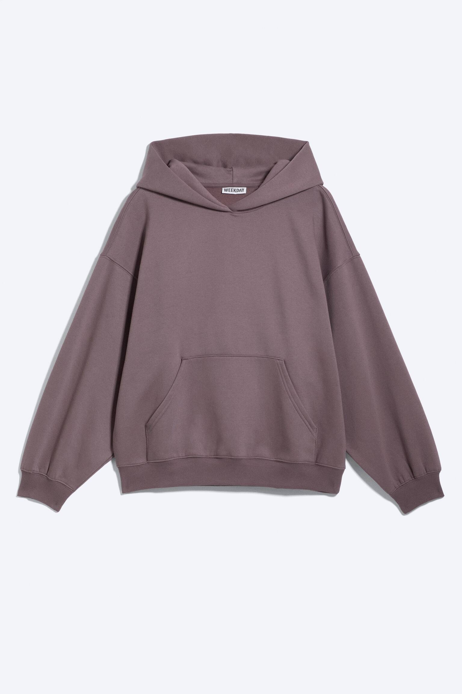 Camisola com capuz oversized pesada - Lilás Empoeirado/Preto/Vermelho-escuro/Cinzento claro mesclado - 1