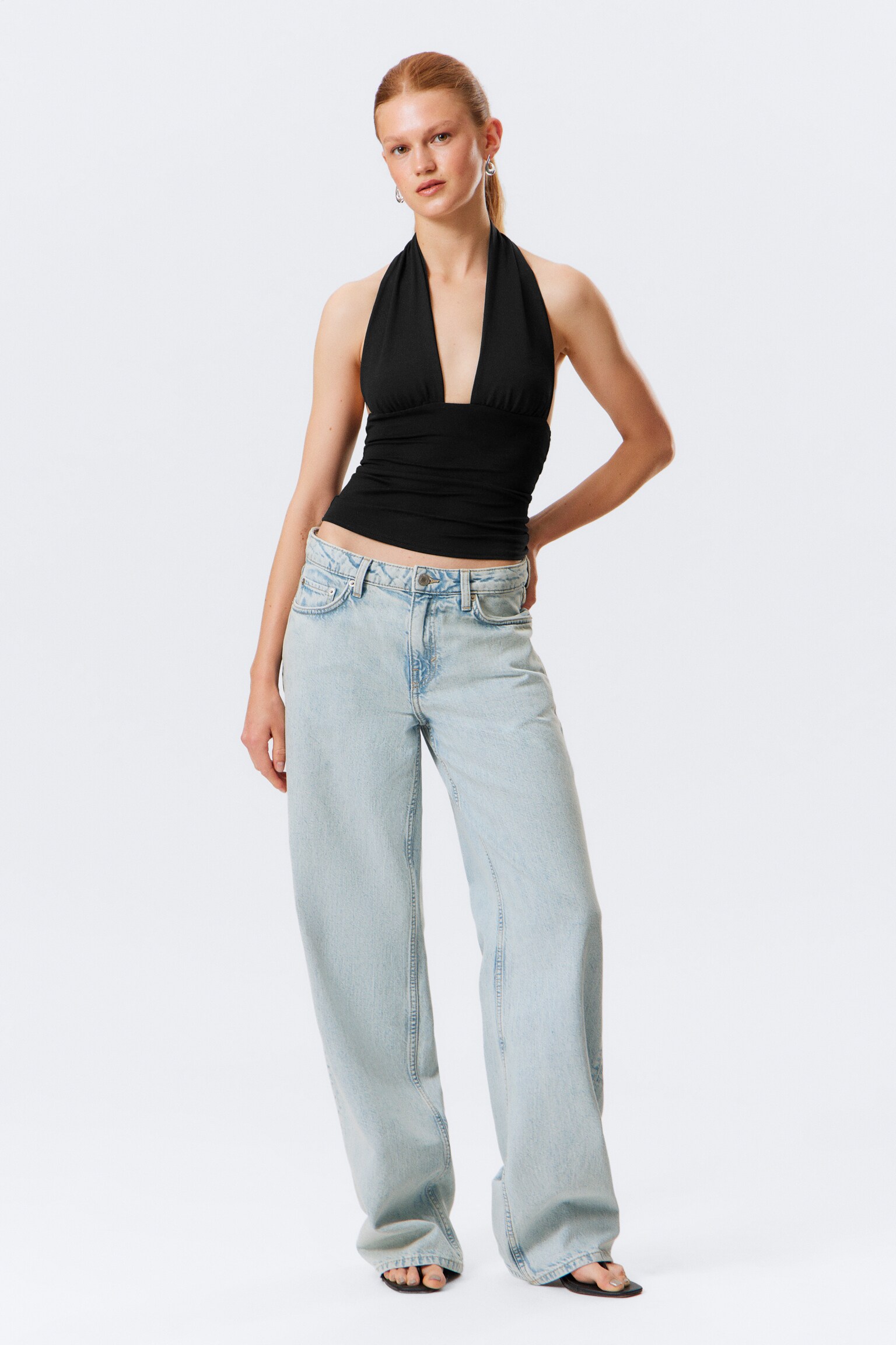 Deep Halterneck Top - Black/Dark Blue/Dark Mole & White Stripes/Red/White/Dusty Grey - 3