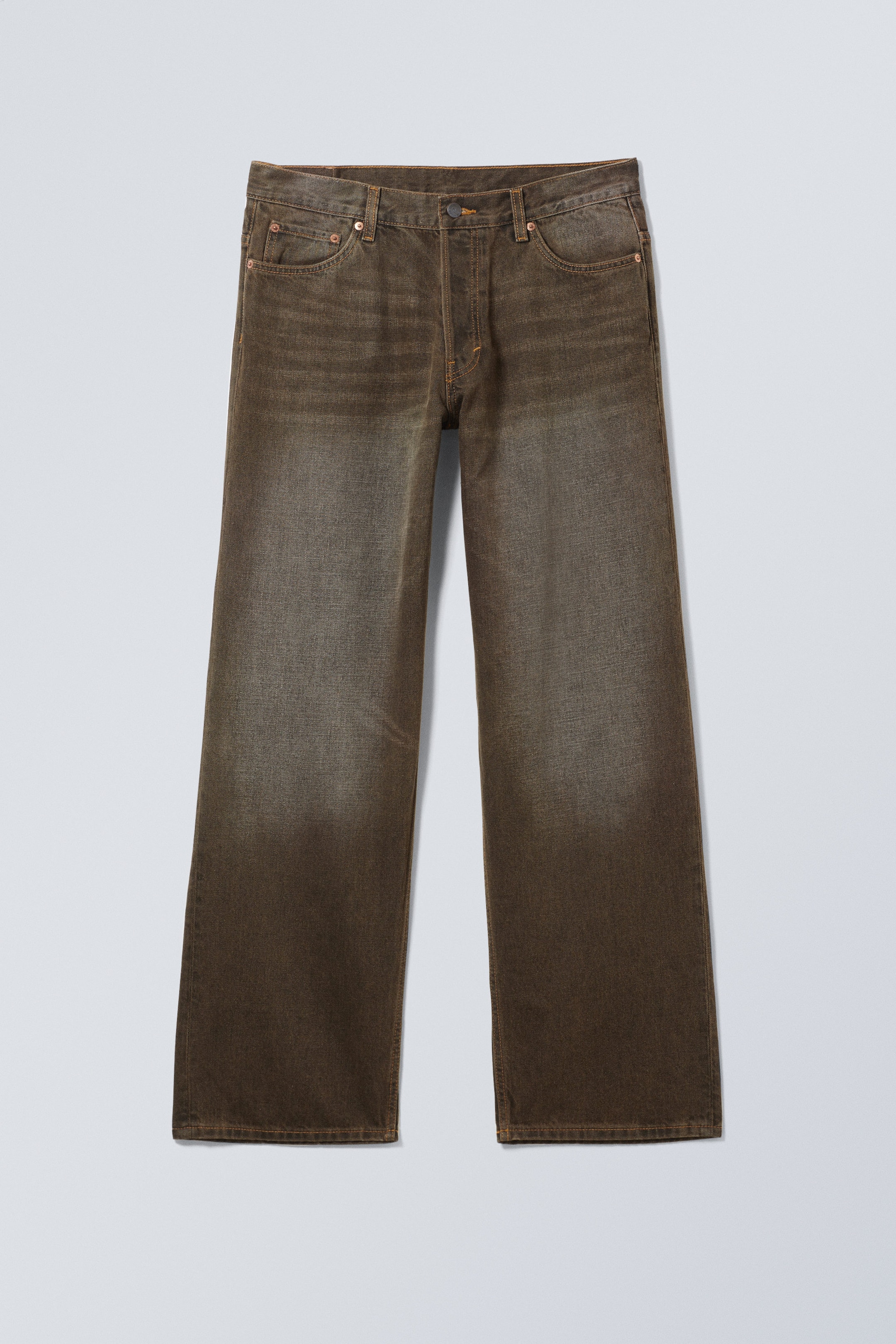Topaz - Dark Brown - Sphere Low Rise Loose Straight Jeans - 0