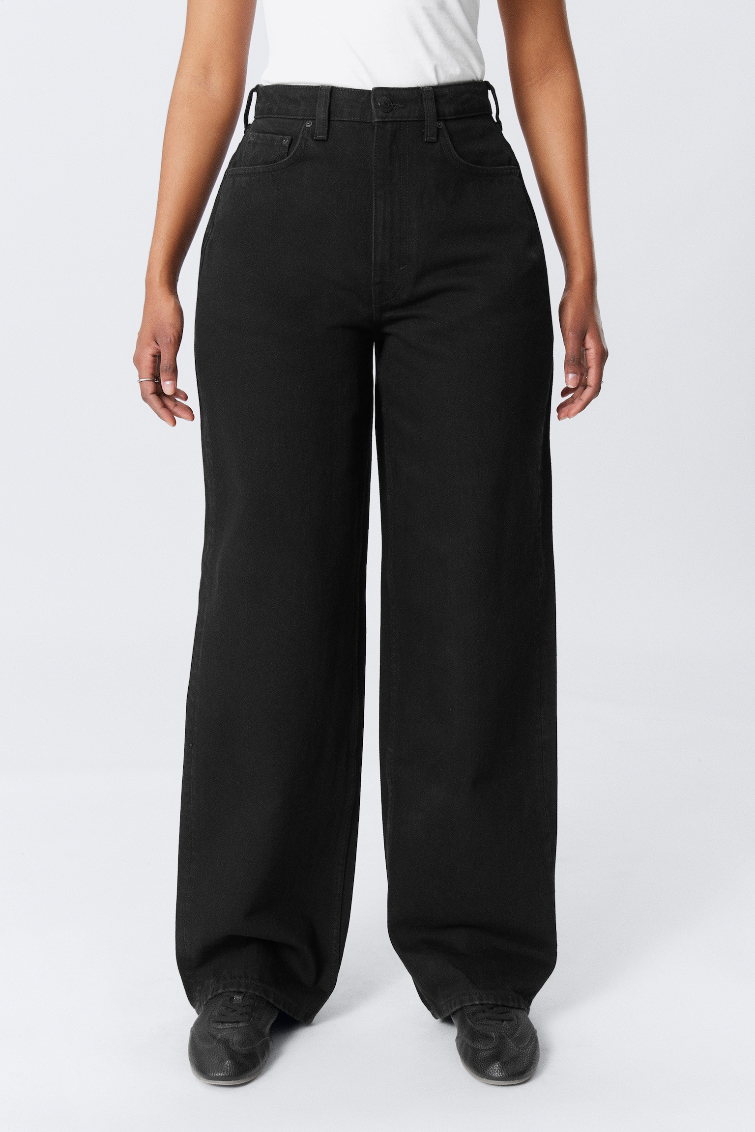 Halo Curve High Waisted Regular Wide Leg Jeans - Black Rinse - Black/Morning Blue - Dark Blue/Moss Blue - Dark Blue - 5