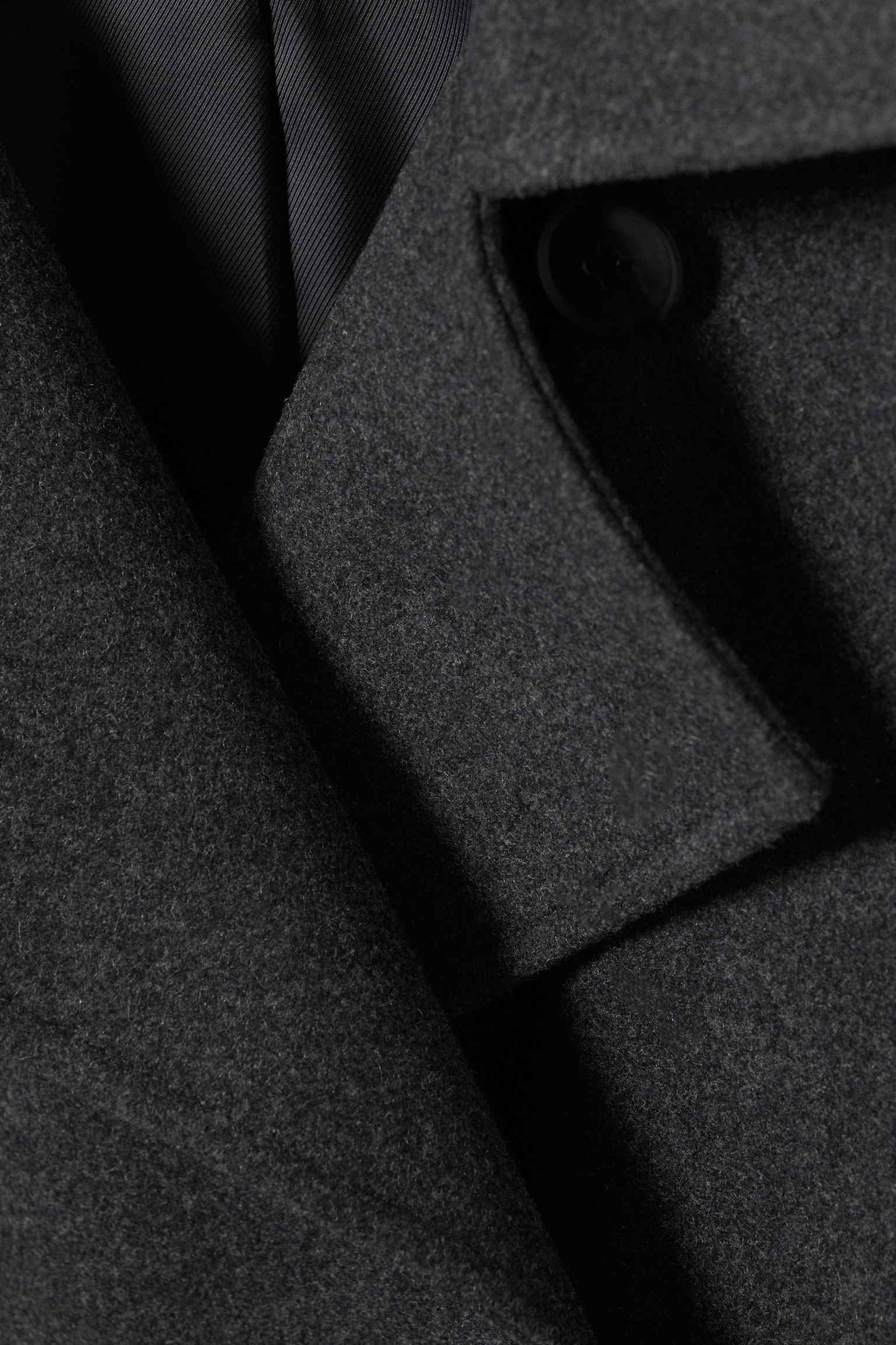 Kia Oversized Wool-Blend Double-Breasted Coat - Dark Grey Melange/Black/Light Beige - 4