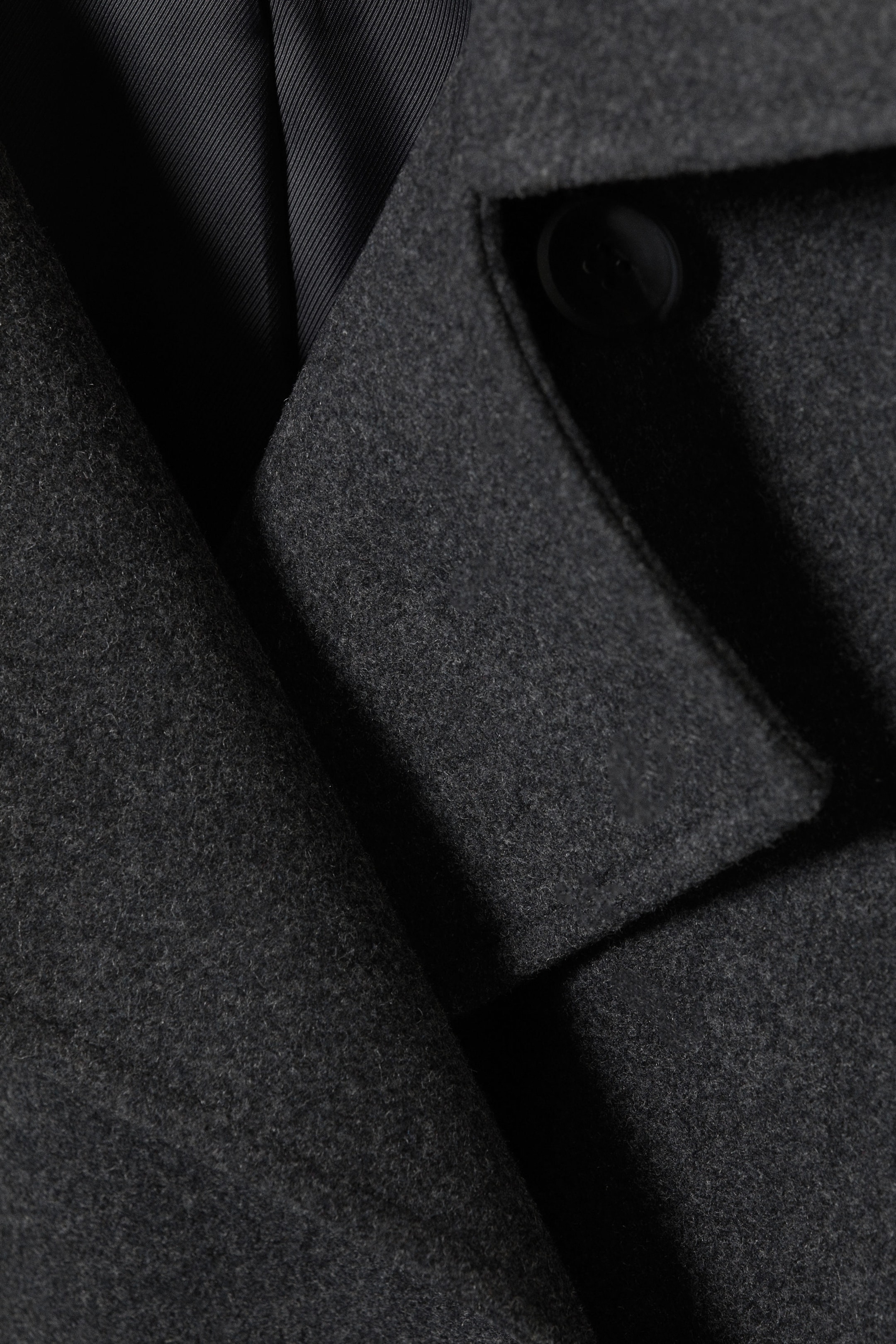 Dark Grey Melange - Kia Oversized Wool-Blend Double-Breasted Coat - 6