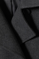 Dark Grey Melange - Kia Oversized Wool-Blend Double-Breasted Coat - 6