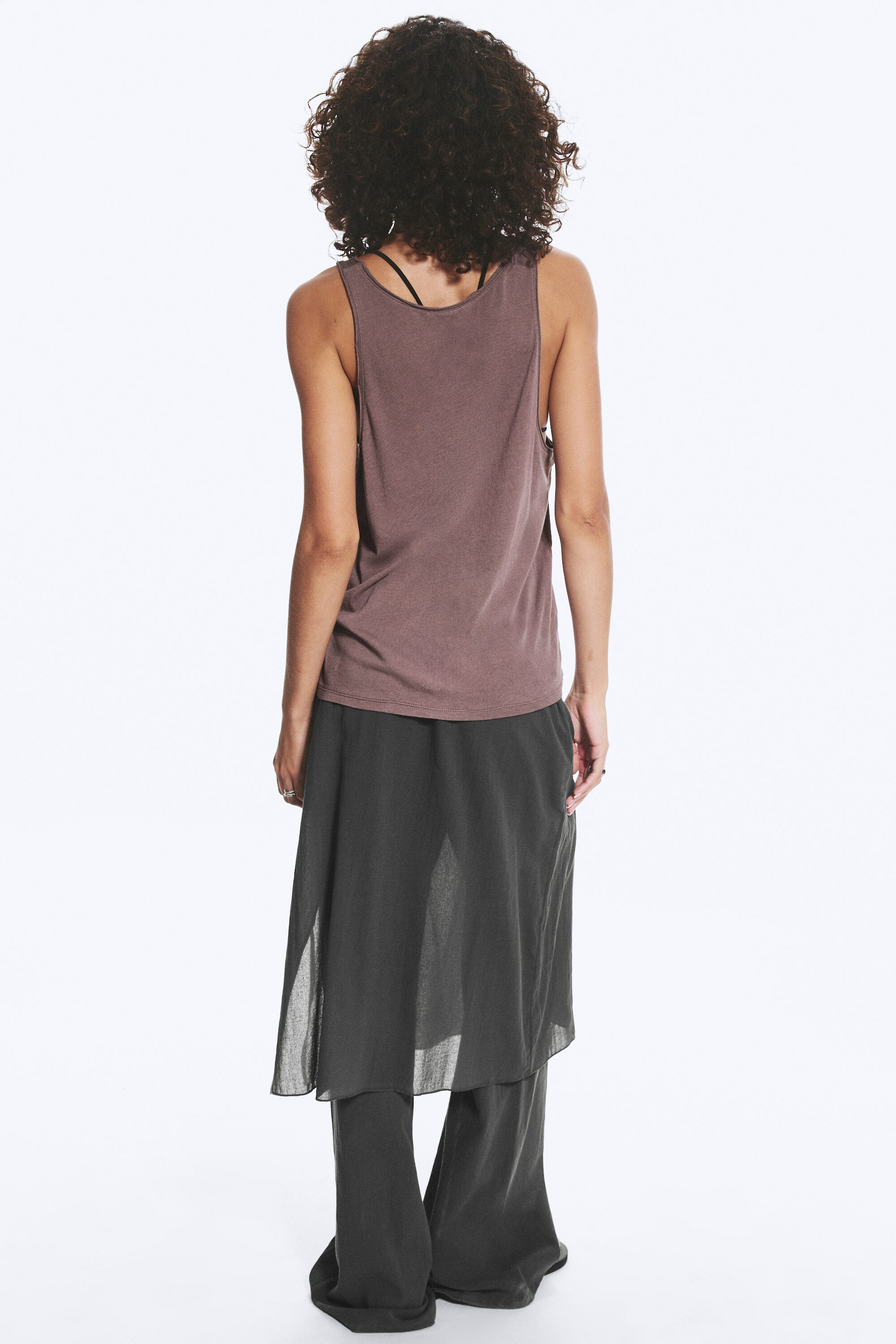 relaxed sheer tank top - Dusty Lilac | Weekday EU