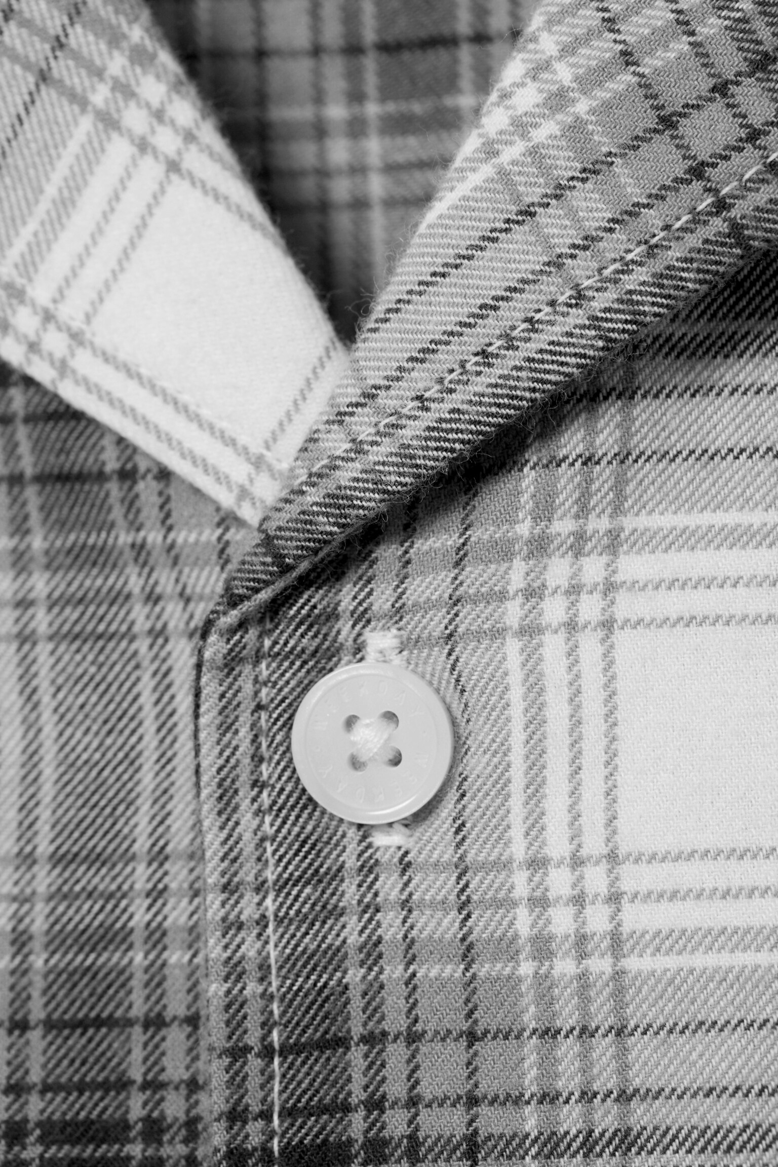 Relaxed Flannel Pyjama Shirt - Checked White/Checked Dark Brown - 3