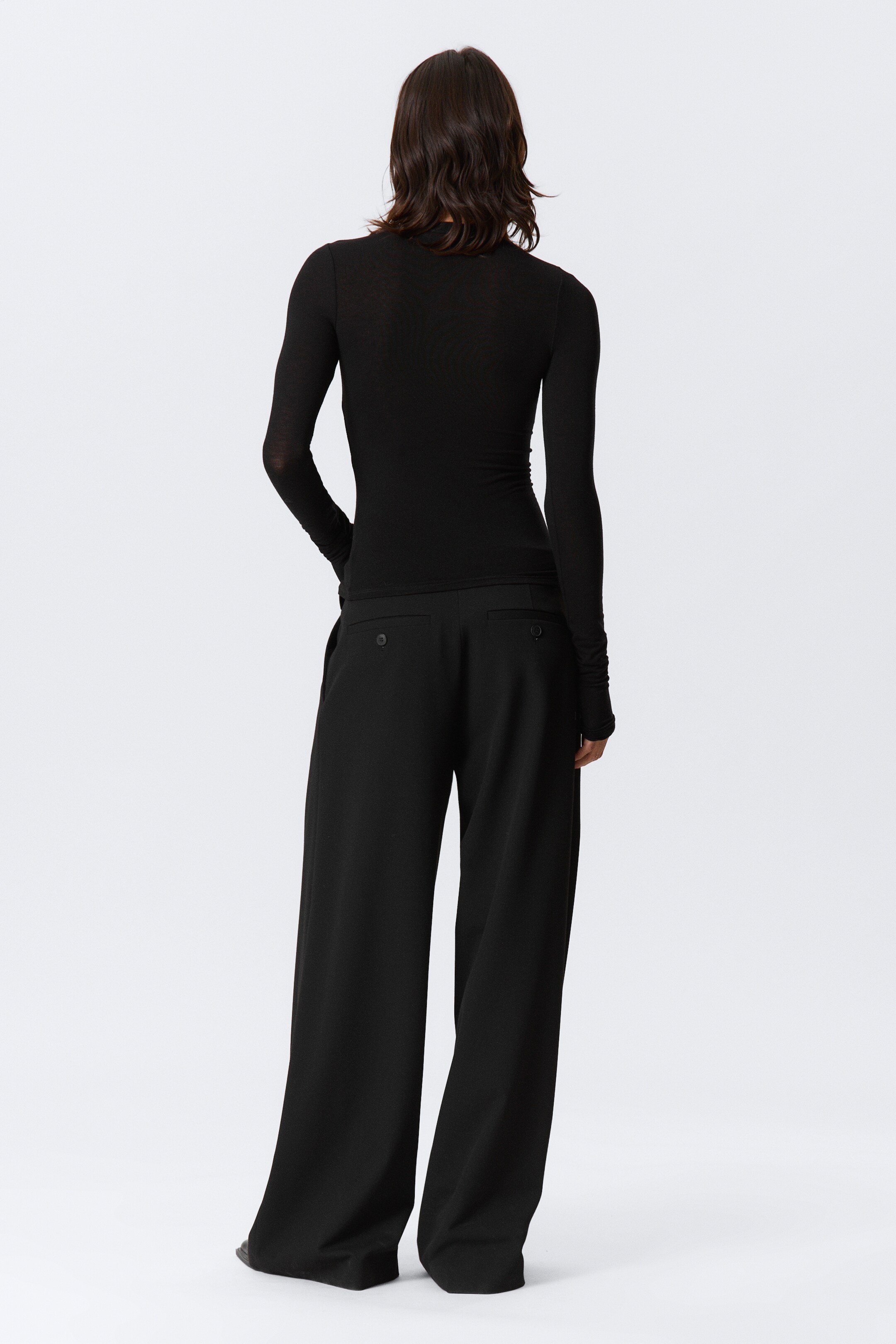 View larger image: Slim Long-Sleeved Henley Top - Black - Ladies | H&M GB 3