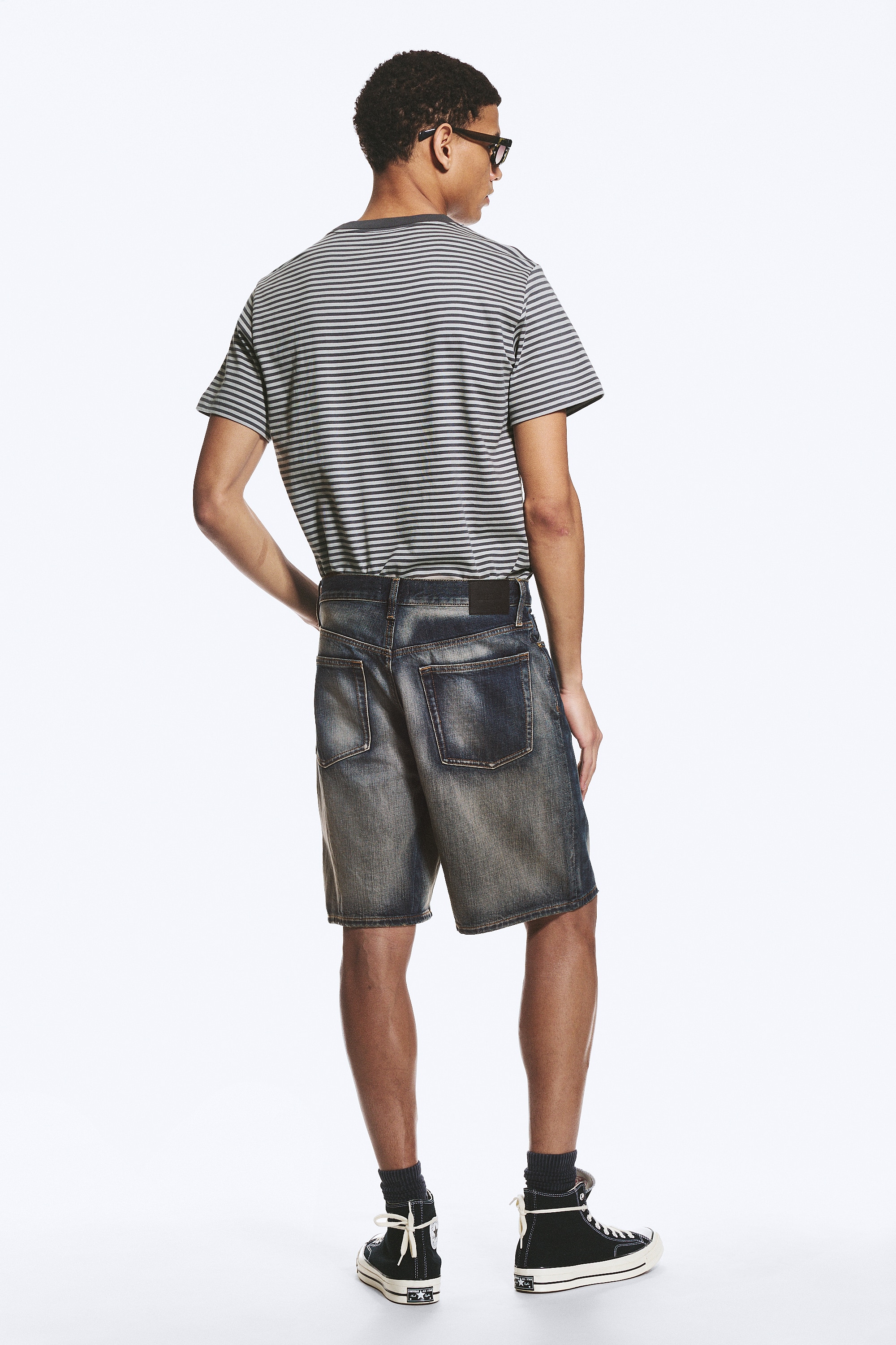 GALAXY MID RISE LOOSE DENIM SHORTS