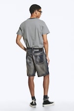 Laser Blue - Medium Blue - GALAXY MID RISE LOOSE DENIM SHORTS - 3