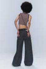 Blue Rinse - Dark Blue - Poser Regular Waist Loose Wide Jeans - 2
