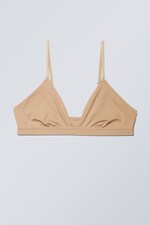 Beige - Soft Triangle Bralette - 0