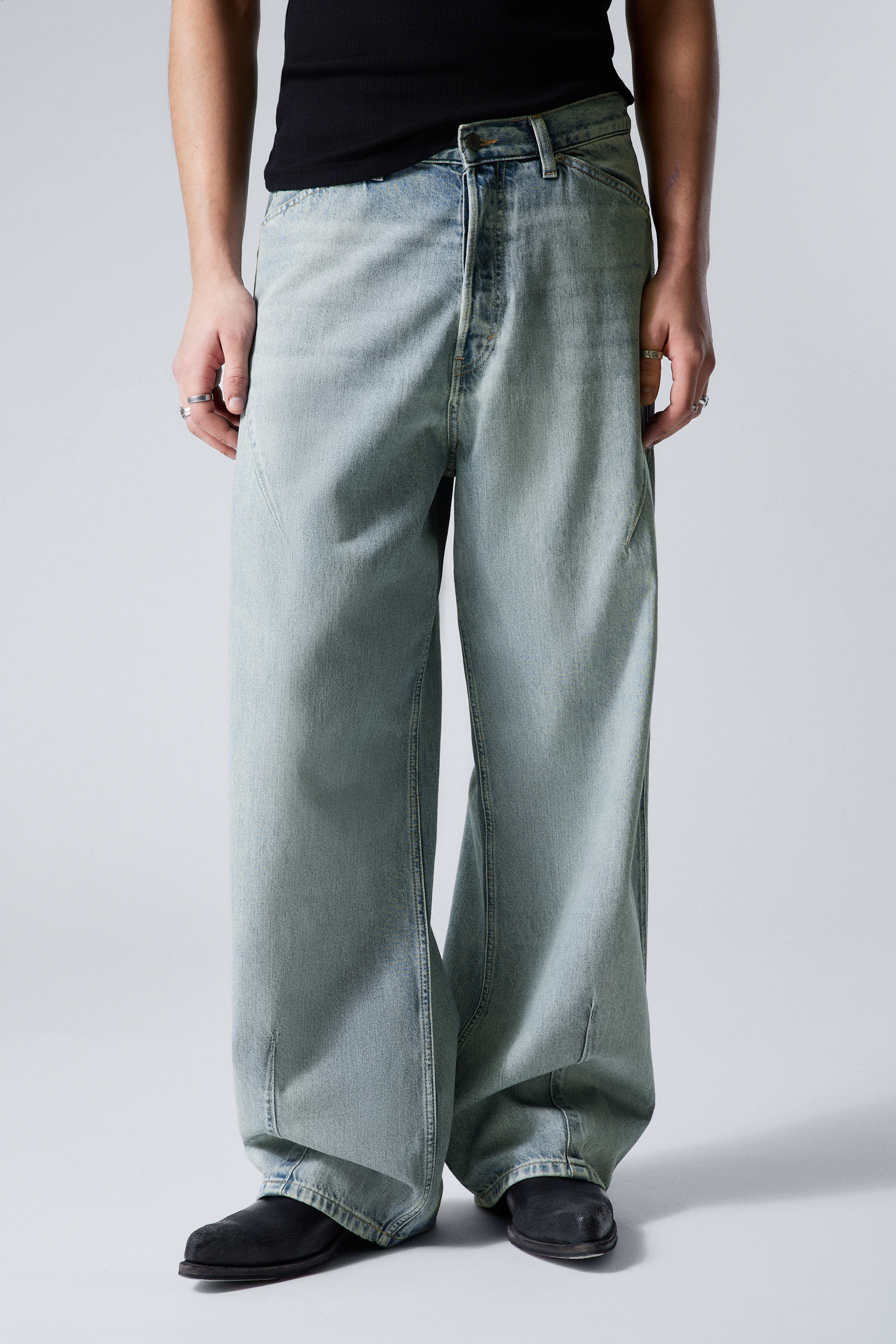 Brick Blue - Light Blue - Astro Loose Baggy Shape Jeans - 5