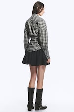 Checked Black/Grey - Tailliertes A-Linien-Hemd - 3