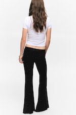 Black - Rhinestones - Flared Rhinestone Trousers - 3