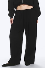 Svart - Drapert jersey-bukse - 1