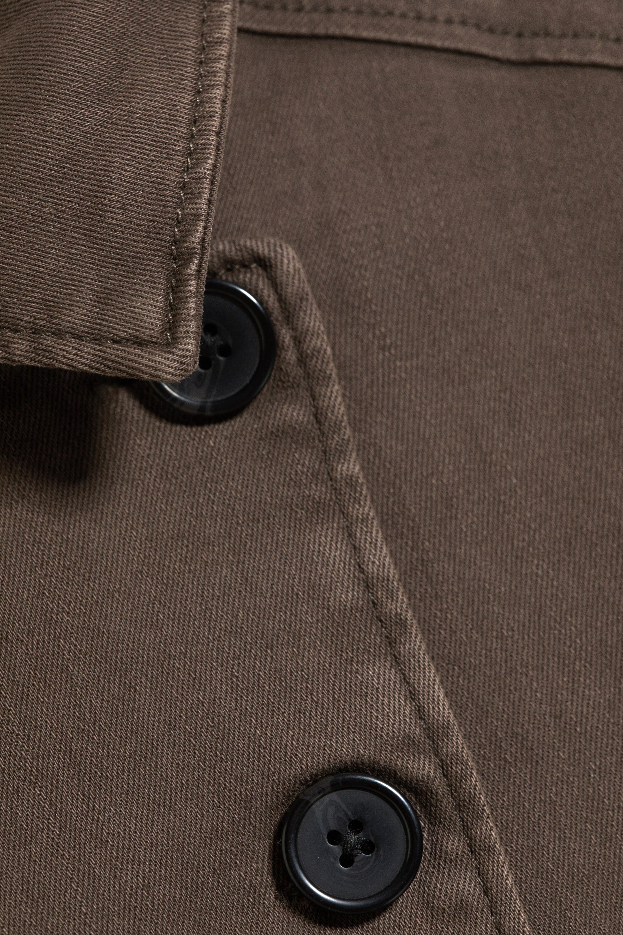 Dark Brown - Fitted Double-Breasted Cotton Twill Jacket - 6