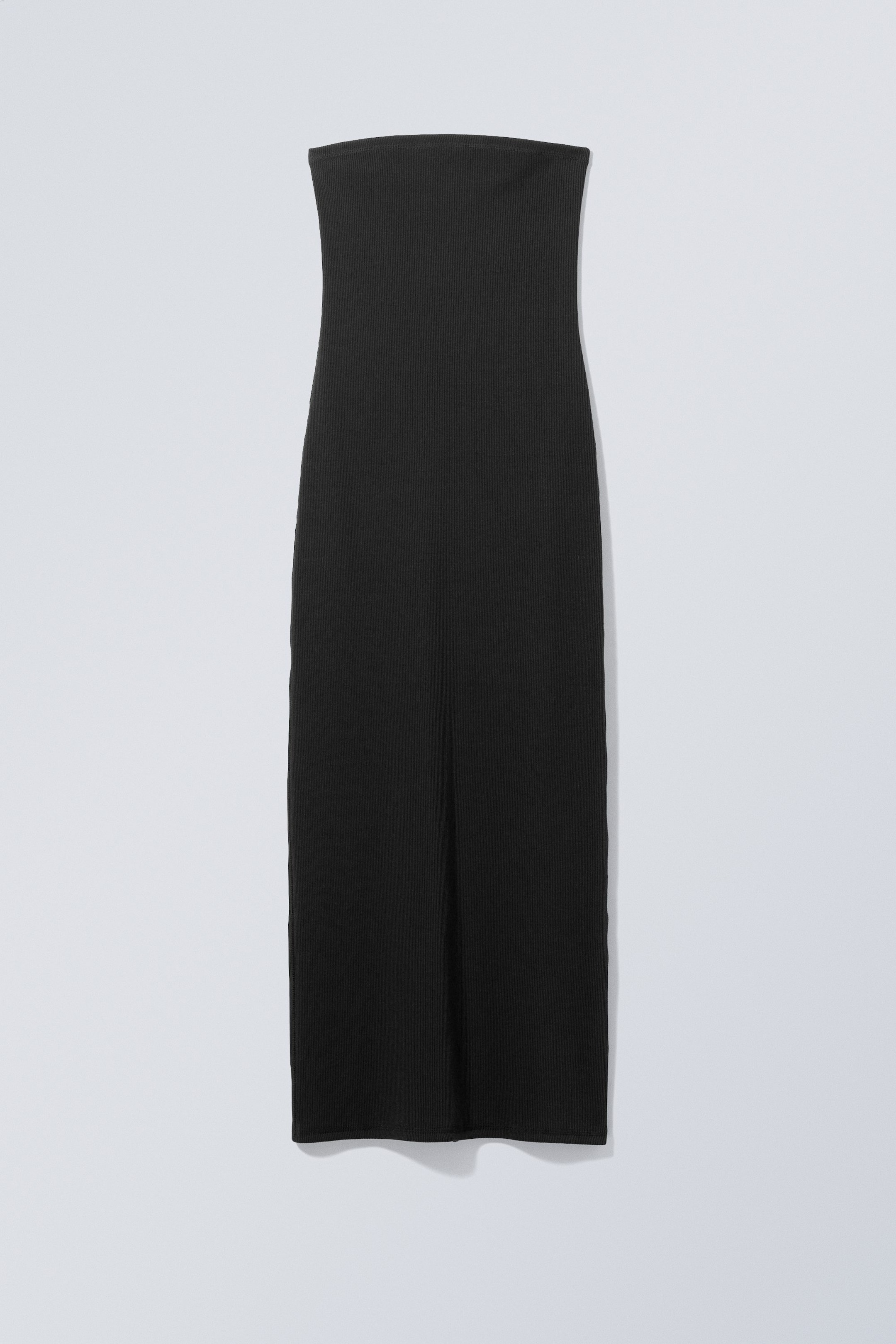 Schwarz - Geripptes Kleid Tania - 0