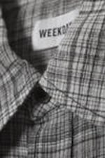 Black Check - Oversized Checked Short Sleeve Shirt - 1