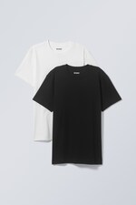 Black White - 2-pack Relaxed Midweight T-shirt - 0