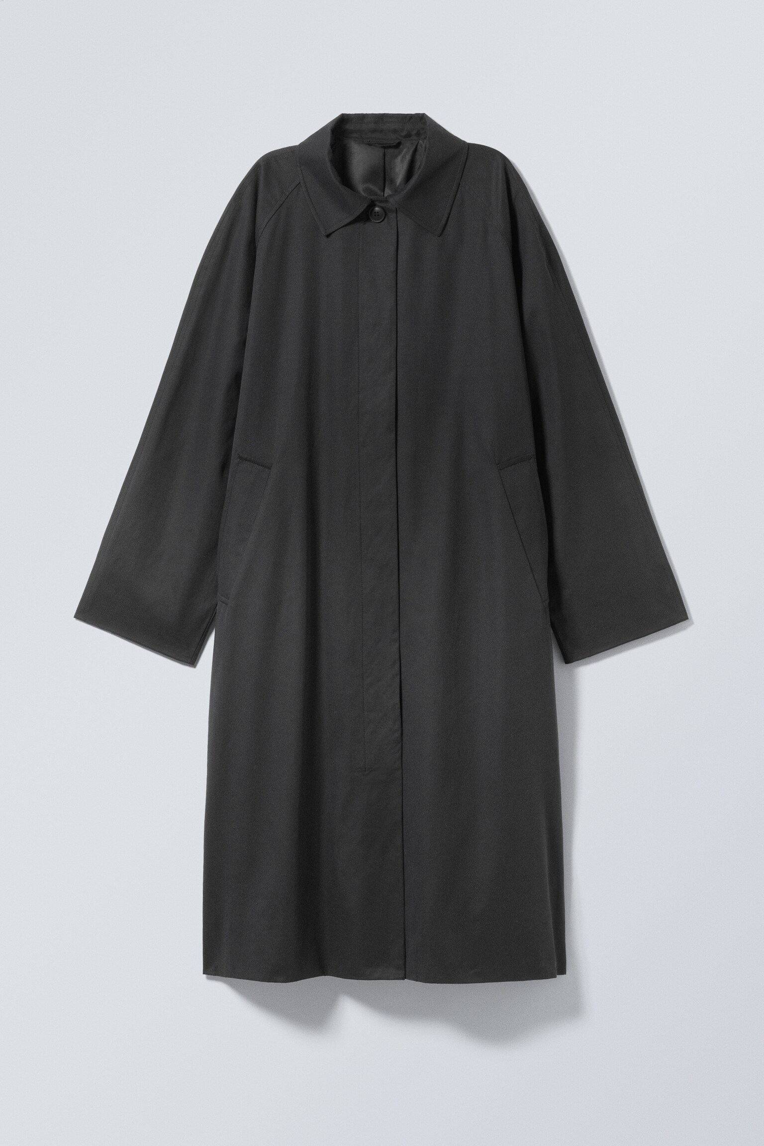 Einreihiger Oversize-Mantel - Schwarz/Beige