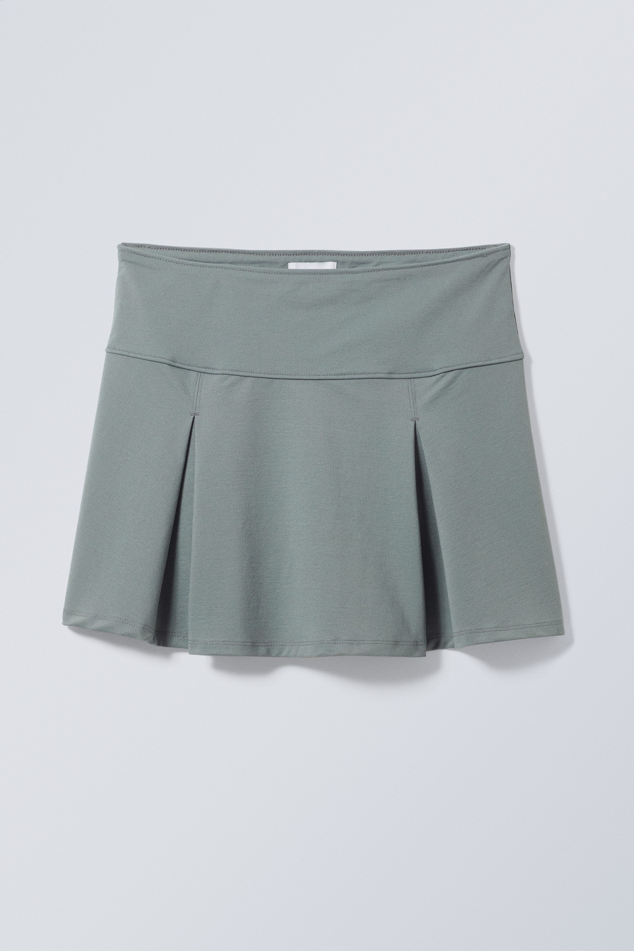 Grey - Pleated Mini Skirt - 0