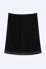 Black - Double Layered Mesh Skirt - 0