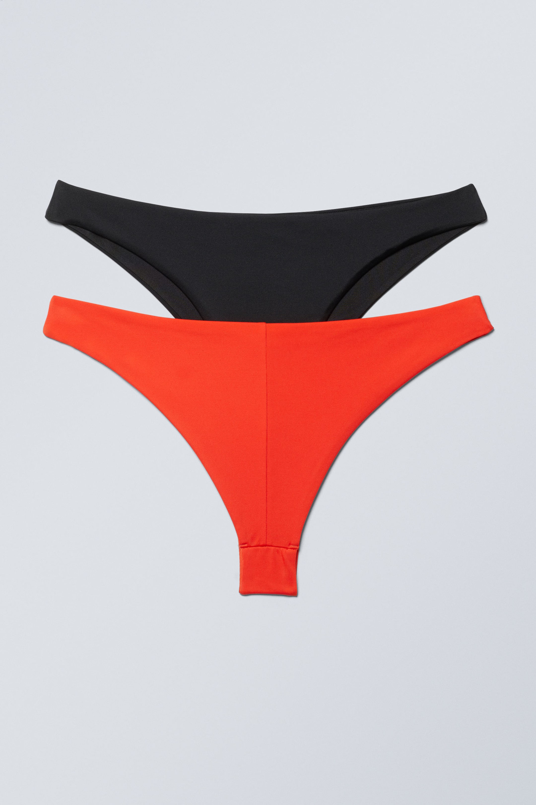 Black/Orange - 2-pack Brazilian Bikini Bottoms - 2