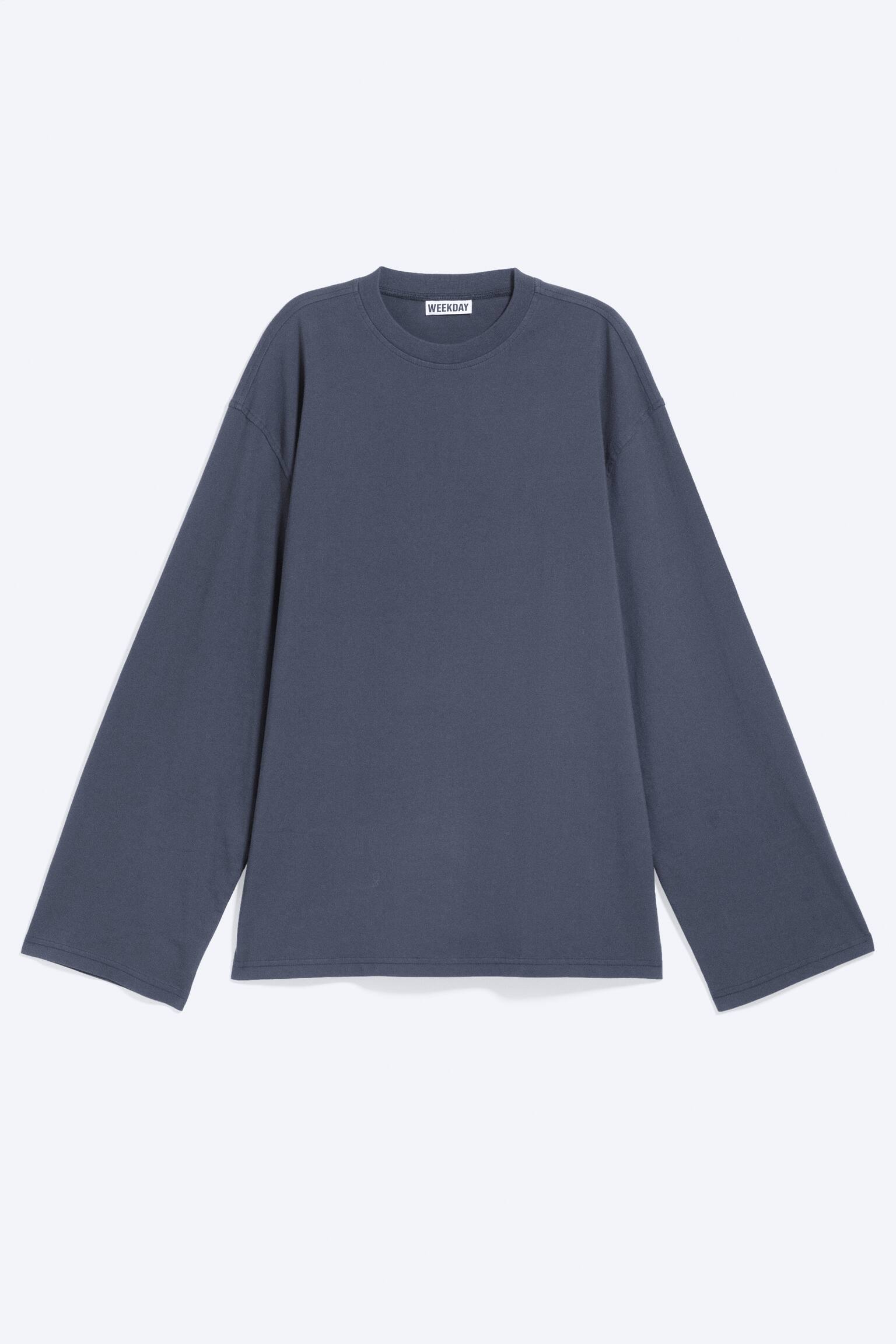 Oversized Long Sleeve T-shirt - Σκούρο μπλε/White/Black - 1