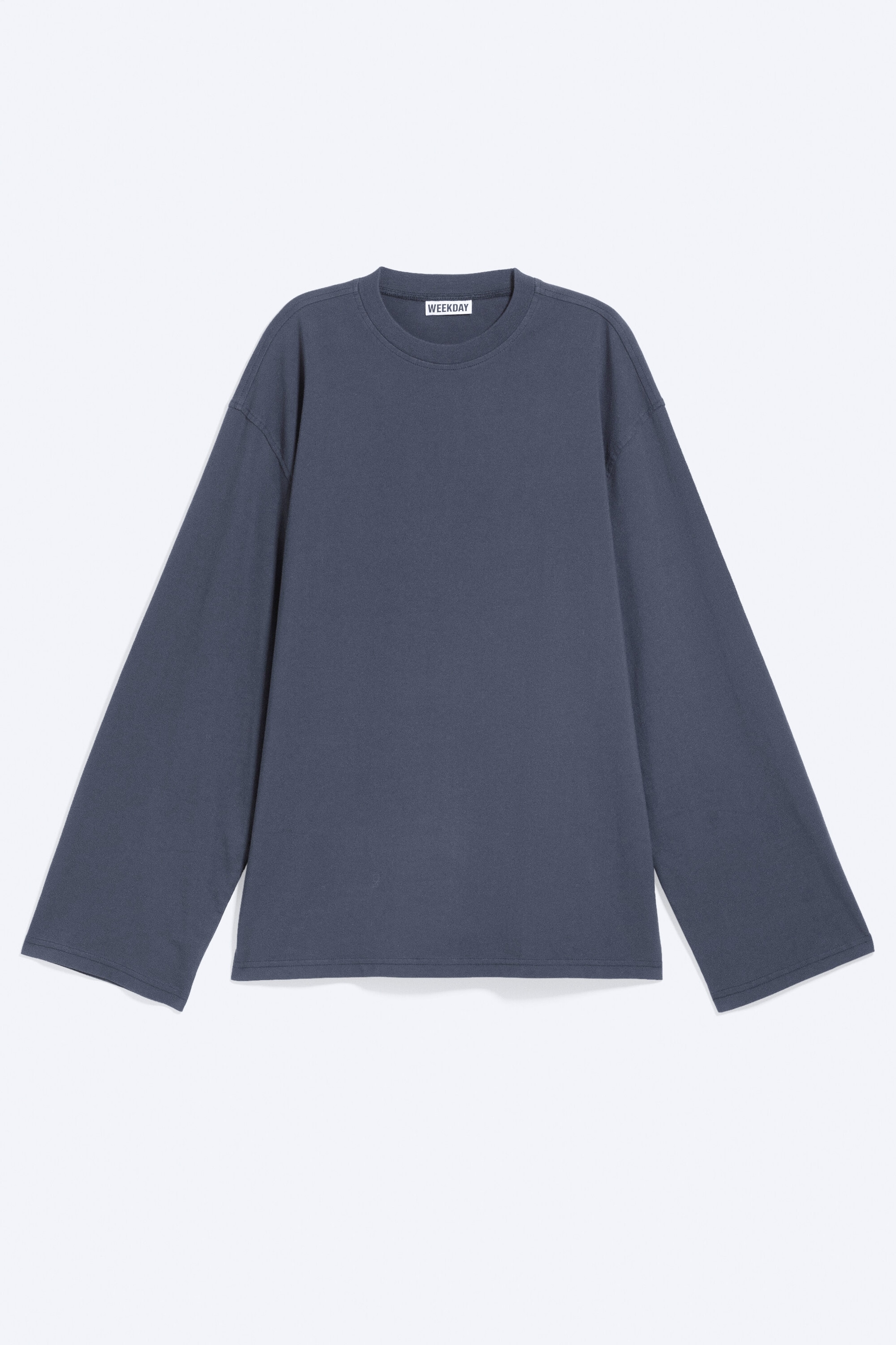 Dunkelblau - Oversized-T-Shirt mit langen Ärmeln - 3