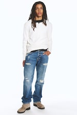 Blue Mist - SPACE MID RISE RELAXED STRAIGHT JEANS - 3