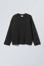 Black - Teo Oversized Wool Blend Knit Sweater - 0