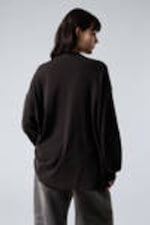 Washed Black - Long-Sleeved Oversized T-shirt - 2