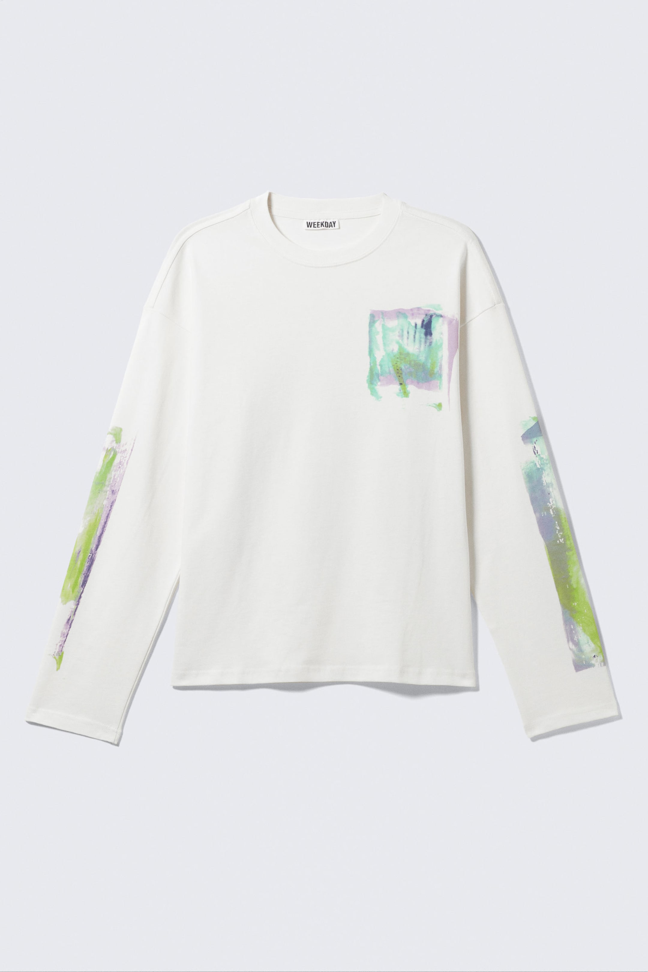 White - Surf Paint - Great Boxy Graphic Long Sleeve T-shirt - 4