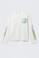 White - Surf Paint - Great Boxy Graphic Long Sleeve T-shirt - 0
