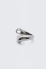 Silver - Open-Band Rhinestone Ring - 0