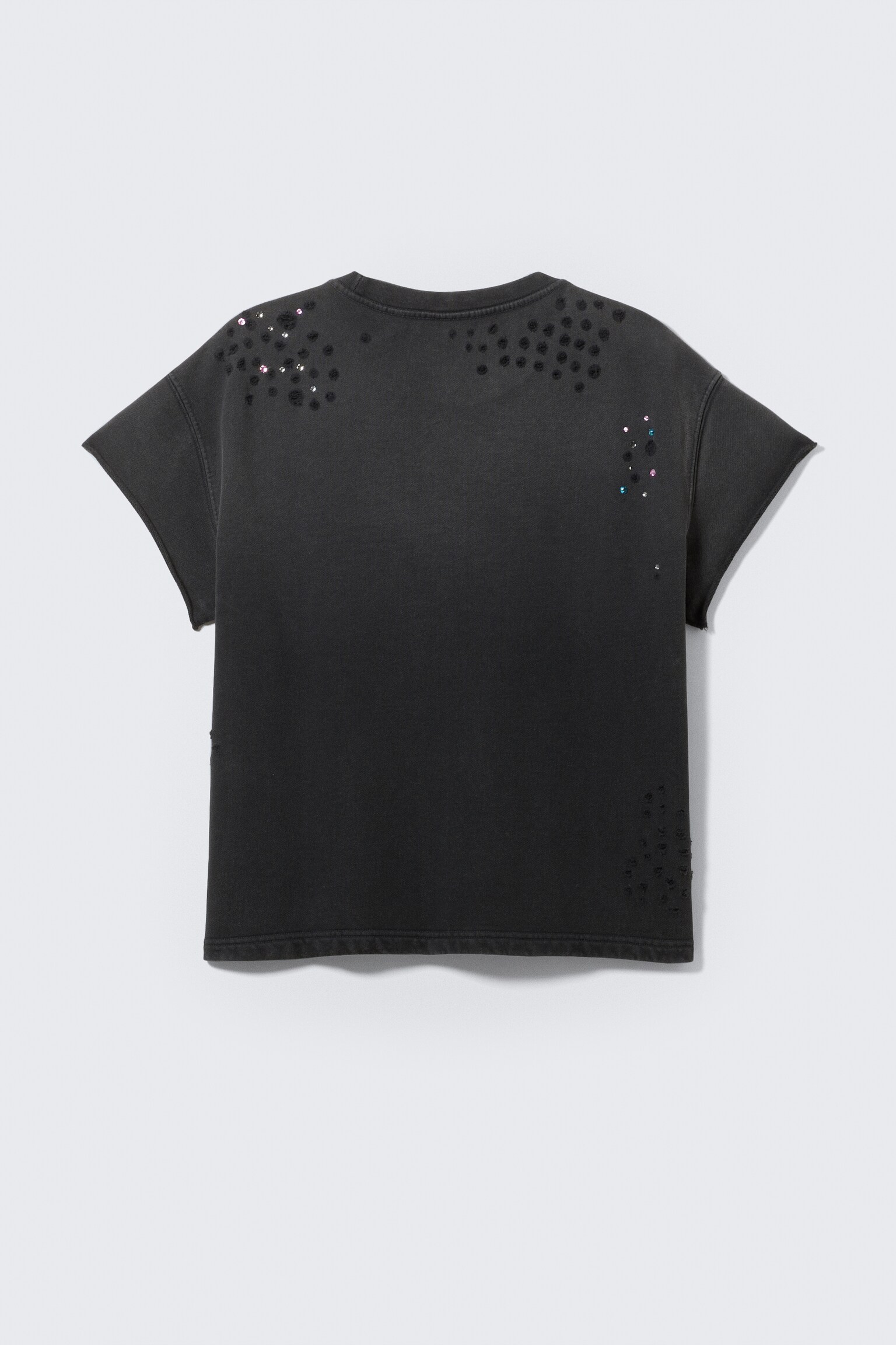 CM x LB Boxy Crystallised Unisex T-shirt - Faded Black
