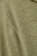 Light Khaki Green - Linen Blend Long Sleeve Top - 1