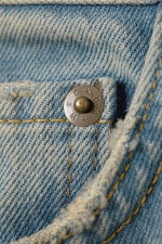 Port Blue - Light Blue - Space Relaxed Mid-thigh Denim Shorts - 1