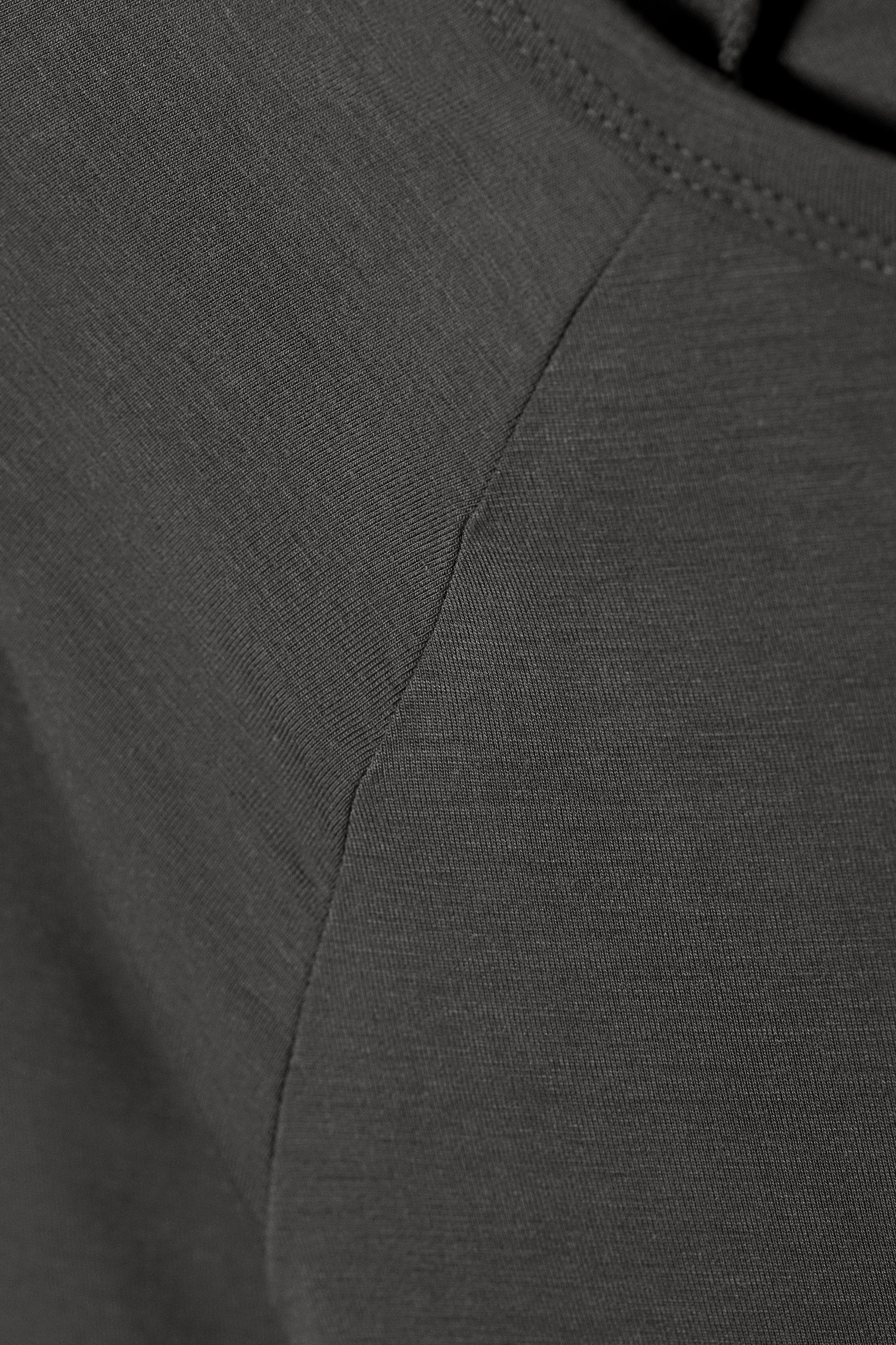 Dark Grey - Fitted Raglan-Sleeved Top - 3