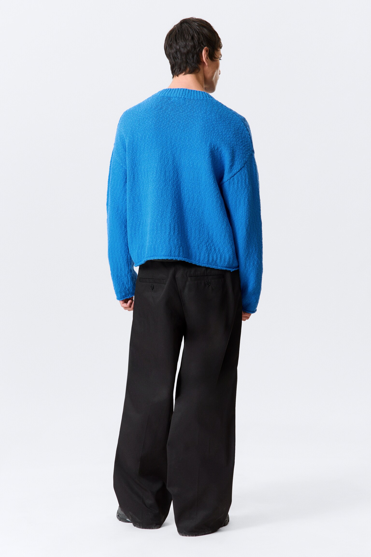 Lässiger Strickpullover aus Wolle - Leuchtendes Blau - 5