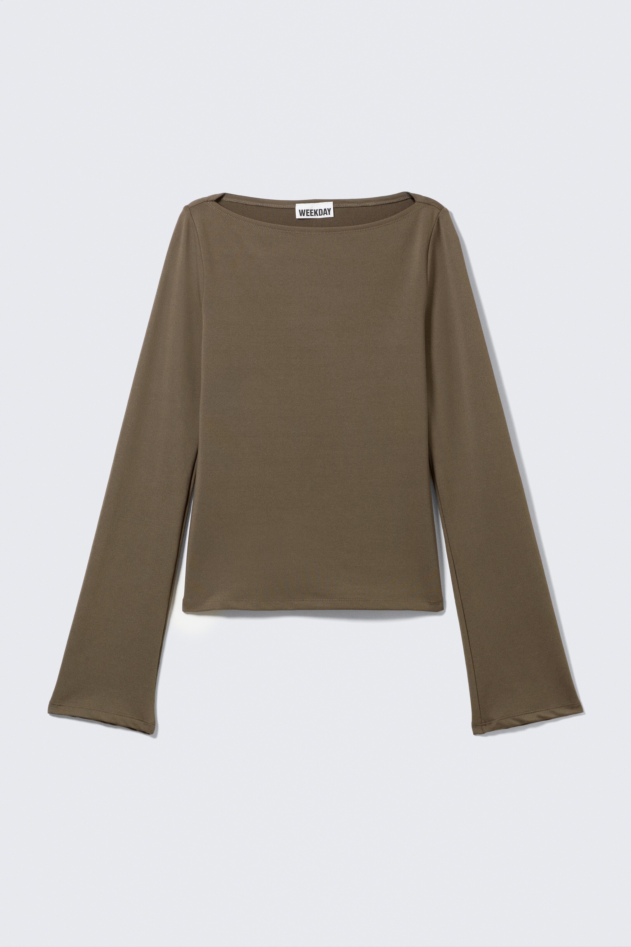 Visa större bild: Annie Boatneck Långärmad Topp - Mörk mullvad - DAM | H&M FI 4